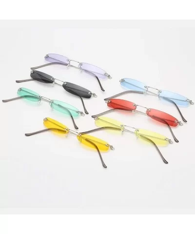 Sunglasses Rectangular Rimless Lightweight - Multicolord - C418QIL432H $11.71 Goggle