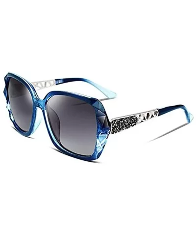 2018 Women Classic Oversized Polarized Sunglasses Fashion Modern Shades 100% UV Protection - Blue/Grey - CU18CGCNYRZ $14.99 G...