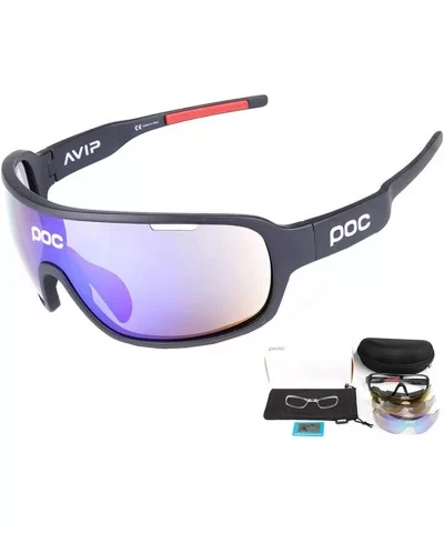 Polarized Cycling Sunglasses Driving Bike Glasses Sports UV Protection - Black - CP18RD8ART5 $42.26 Sport