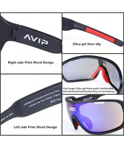 Polarized Cycling Sunglasses Driving Bike Glasses Sports UV Protection - Black - CP18RD8ART5 $42.26 Sport