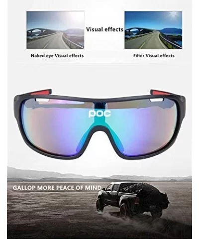 Polarized Cycling Sunglasses Driving Bike Glasses Sports UV Protection - Black - CP18RD8ART5 $42.26 Sport