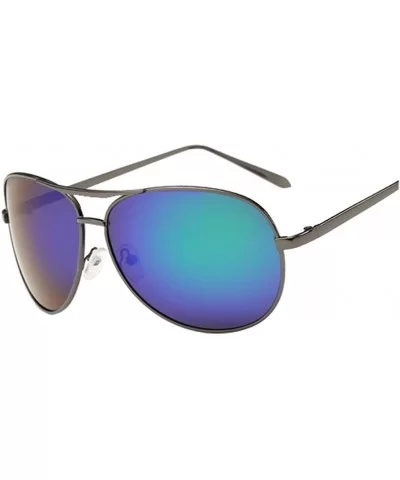 Men's Polarized UV-resistant Sunglasses Metal frame dark glasses - Black/Blue Silver C1 - C512DR0MR8T $15.79 Oval