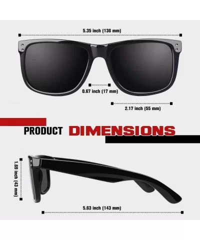 Polarized Sunglasses for Men Retro Classic Square Frame Shades SR003 - C518TR7R9I4 $26.83 Square