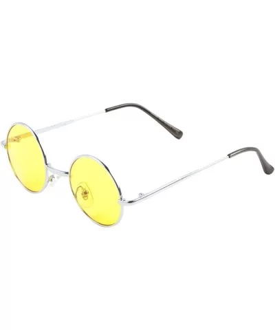 Lennon Round Circle Glasses Color Lens Men Women Retro Fashion - Yellow - C412ODV4Z5K $10.51 Round
