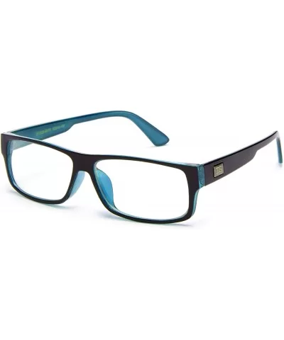 "Kayden" Retro Unisex Plastic Fashion Clear Lens Glasses - Black/Dark Blue - CO11BO9805P $11.29 Square