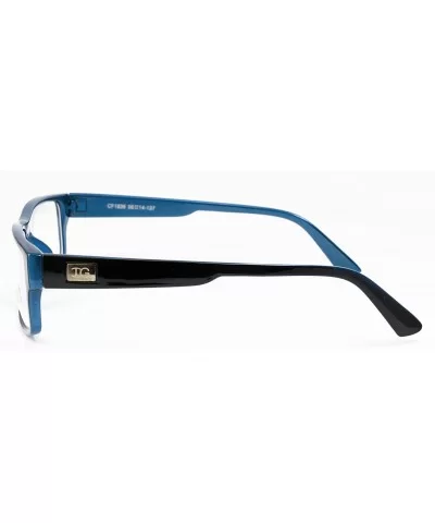 "Kayden" Retro Unisex Plastic Fashion Clear Lens Glasses - Black/Dark Blue - CO11BO9805P $11.29 Square