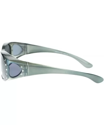 Womens Rhinestone Polarized Oval Lens Fit Over Sunglasses - Grey - CQ11QLSE0UN $14.05 Oval