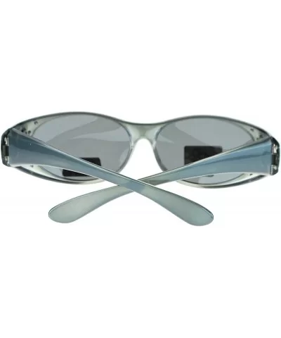 Womens Rhinestone Polarized Oval Lens Fit Over Sunglasses - Grey - CQ11QLSE0UN $14.05 Oval