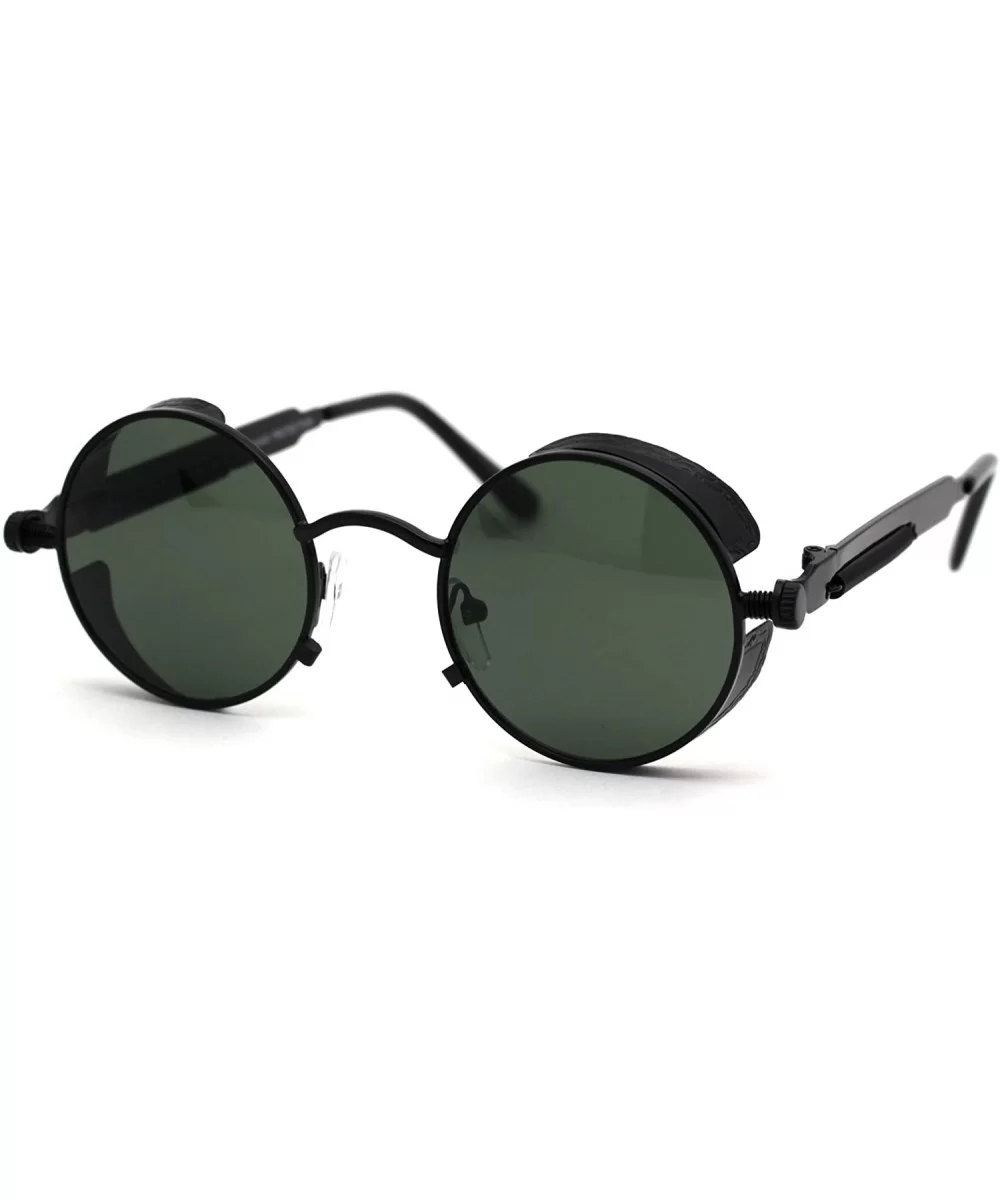 Ultra Narrow Kid Size Steam Punk Round Circle Lens Victorian Sunglasses - Black Green - C718WUUG568 $21.33 Round