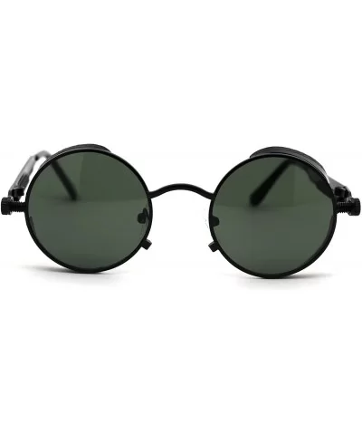 Ultra Narrow Kid Size Steam Punk Round Circle Lens Victorian Sunglasses - Black Green - C718WUUG568 $21.33 Round