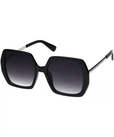 Womens Oversized Square Sunglasses Classic Designer Style UV 400 - Black Silver (Smoke) - C718AT34MH9 $16.73 Square