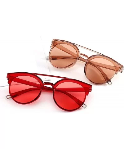 New Women Jelly Color Retro Round Sunglasses Fashion Vintage Luxury Mirror Double Beam Lenses Sun Glasses - 4 - C3198ZLW0ML $...