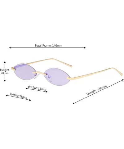 Unisex Fashion Metal Frame Oval Candy Colors small Sunglasses UV400 - Purple - CE18N0Z7A95 $13.54 Oval