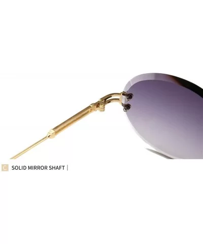 Oval Trimming Sunglasses for Women Rimless Gradient Shades UV400 - C4 - C31900ZKGEQ $18.57 Oval