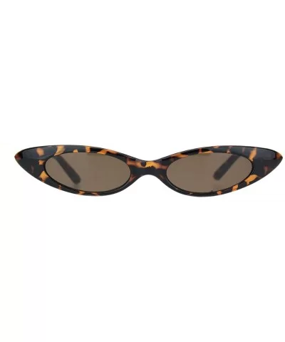 Womens Mod Narrow Thick Plastic Cat Eye Goth Sunglasses - Tortoise Brown - C718MILZSE6 $12.11 Cat Eye