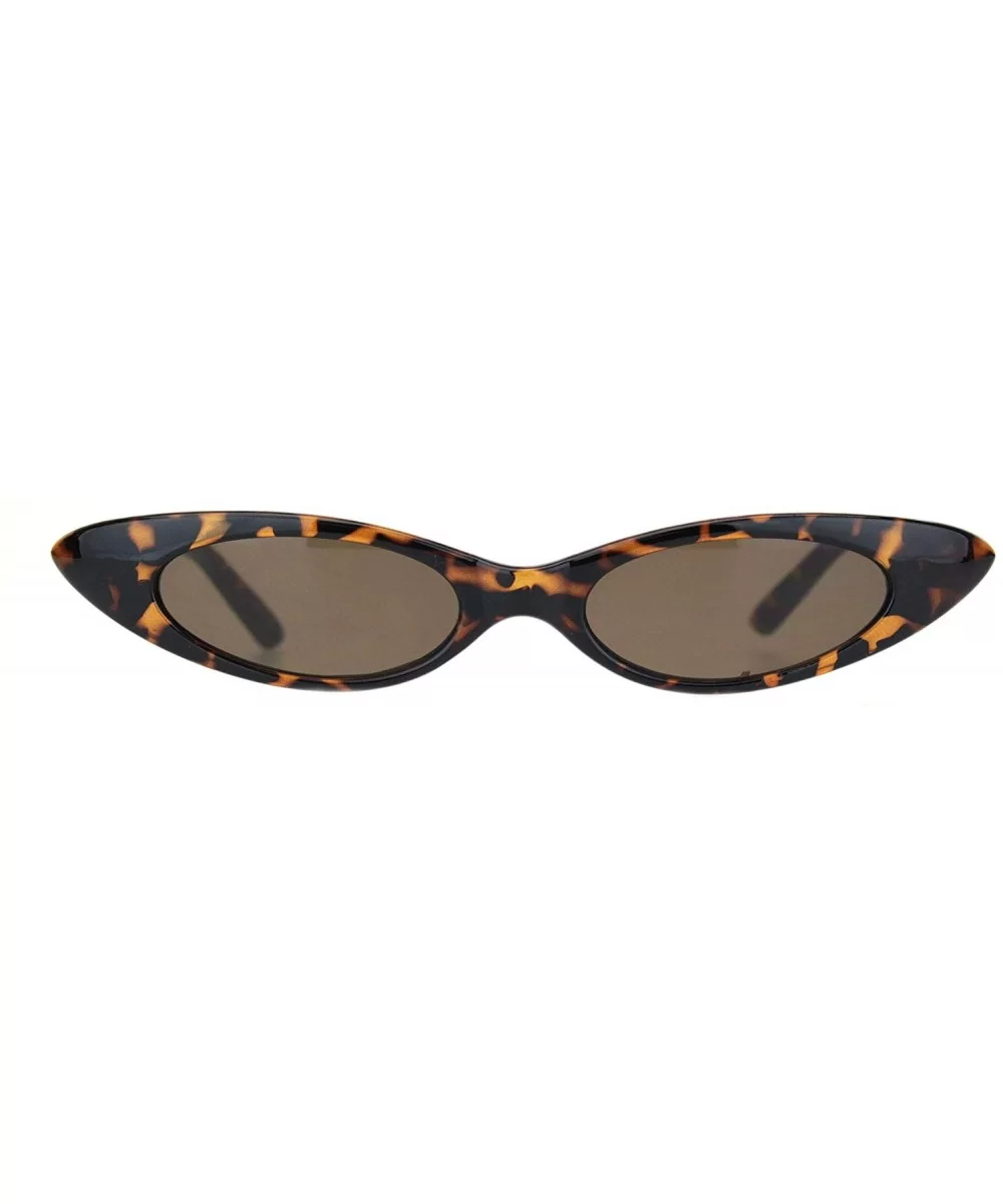 Womens Mod Narrow Thick Plastic Cat Eye Goth Sunglasses - Tortoise Brown - C718MILZSE6 $12.11 Cat Eye