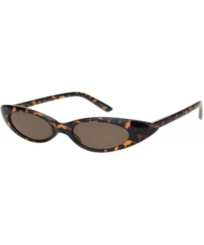 Womens Mod Narrow Thick Plastic Cat Eye Goth Sunglasses - Tortoise Brown - C718MILZSE6 $12.11 Cat Eye