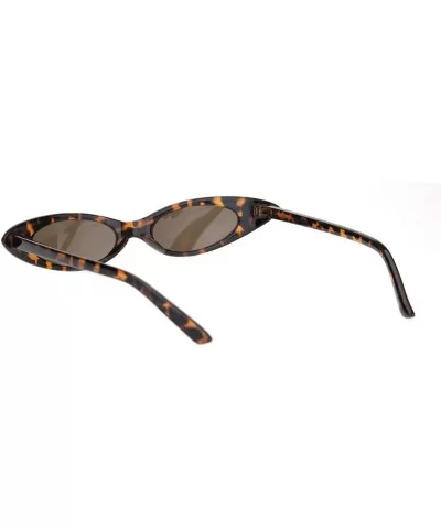 Womens Mod Narrow Thick Plastic Cat Eye Goth Sunglasses - Tortoise Brown - C718MILZSE6 $12.11 Cat Eye