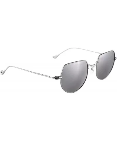 Sunglasses Simple Style for Women with Tinted Lenses UV400 Protection - Silver-mirrored Lenses - CF18SMNEHU4 $22.49 Oversized