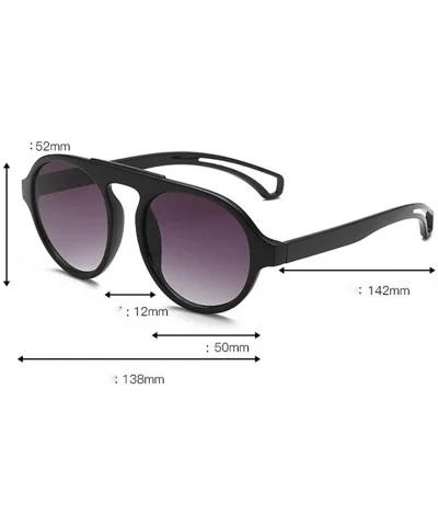 Unisex Retro Style Aviator Style Sunglasses Vintage Classic Pilot Goggle Glasses - D - CC196SGL800 $12.15 Oval