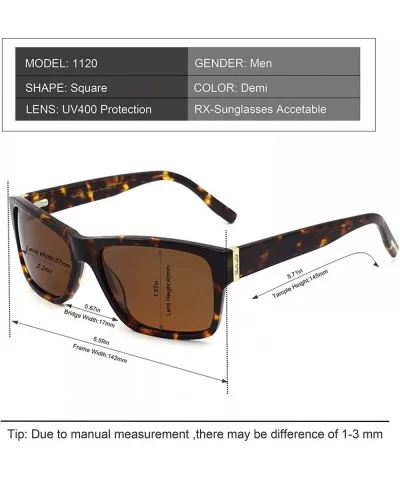 Men Decent UV400 Polarized Protection Lens Acetate Great Quality Sunglasses - Demi - CJ12N435X3E $37.84 Square