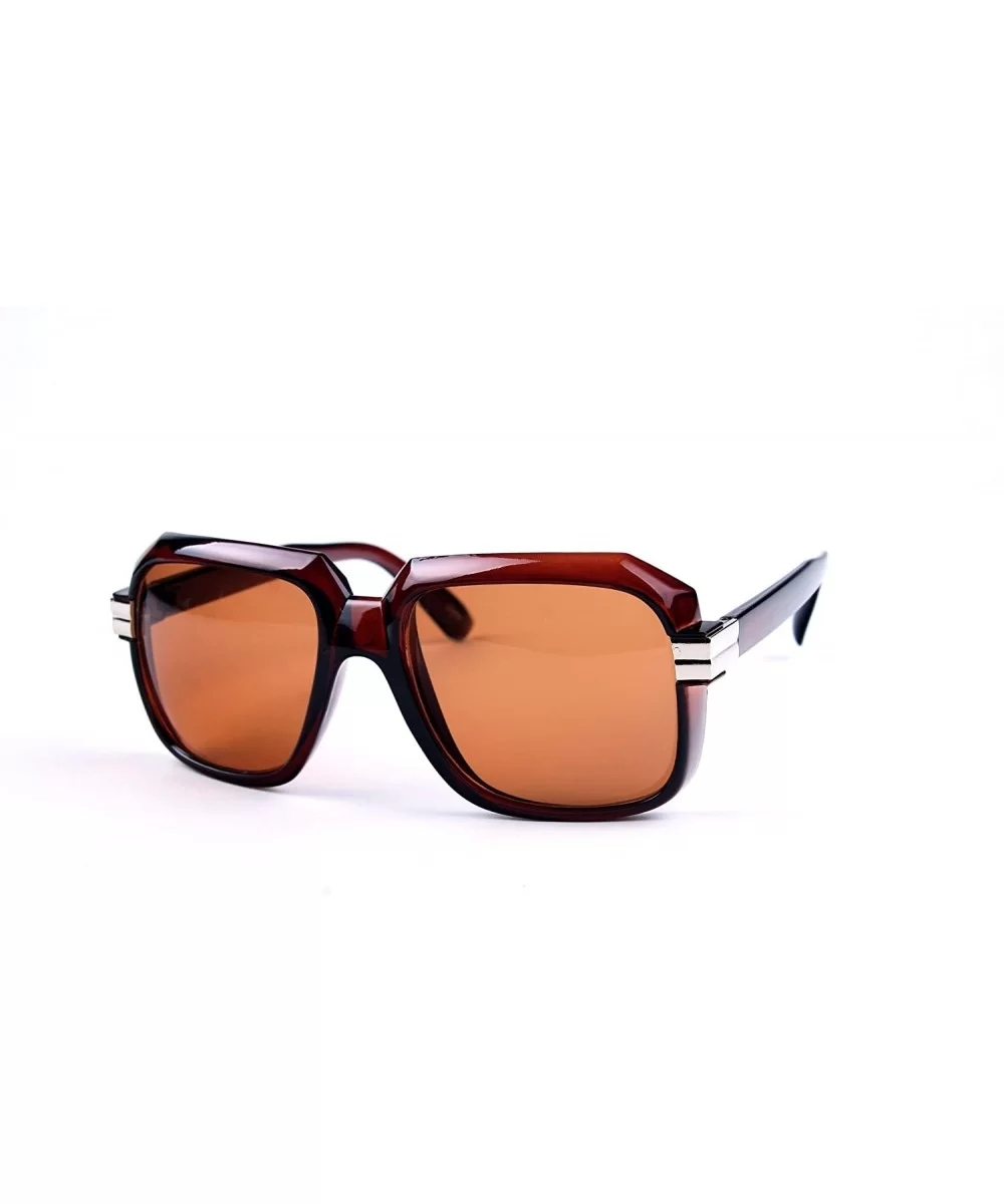 Trendy Fashion Thick Frame Square Sunglasses P3041 - Brown-brown Lens - CK11BR362Z3 $12.17 Square