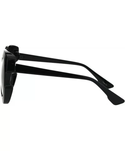 Womens Oversized Square Sunglasses High Temple Fashion UV 400 - Black (Smoke) - C218KWSSQS4 $22.50 Oversized