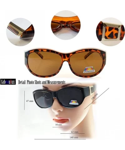 Large Square Gold Plated Metal Temple Polarized OTG Sunglasses P019 - Tortoise Brown - CI18HCIT625 $22.27 Square