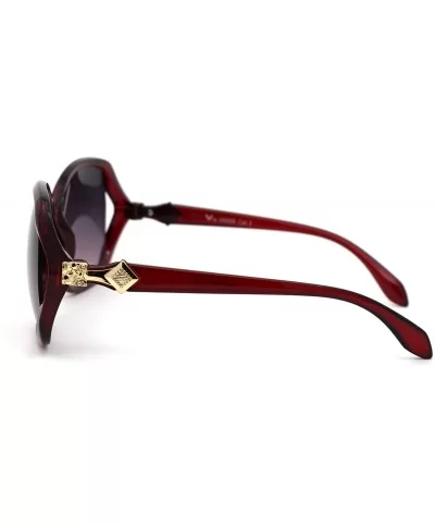 Womens Chic Designer Fashion Luxury Butterfly Sunglasses - Red Purple - CC18Y7LQQ38 $13.69 Butterfly