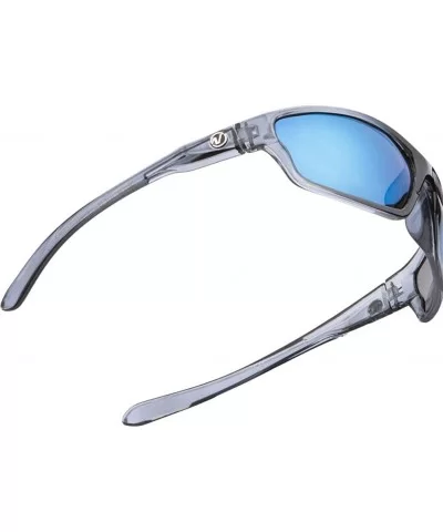 Nitrogen Polarized Sunglasses Mens Sport Running Fishing Golfing Driving Glasses - Clear- Blue Mirror Lens - CD1980GS90K $25....