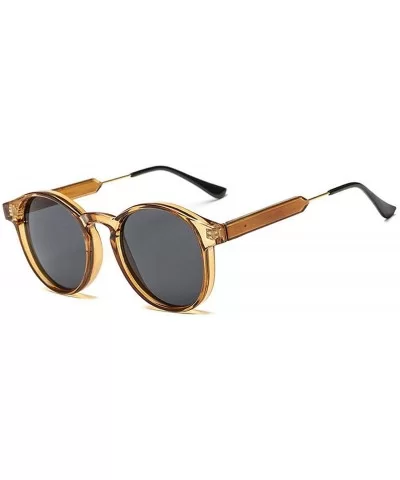 Retro Round Sunglasses Women Men Design Transparent Sun Glasses Oculos De Sol Feminino Lunette Soleil - 5 - CO197A3C4ZG $26.4...