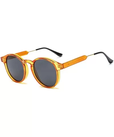 Retro Round Sunglasses Women Men Design Transparent Sun Glasses Oculos De Sol Feminino Lunette Soleil - 5 - CO197A3C4ZG $26.4...