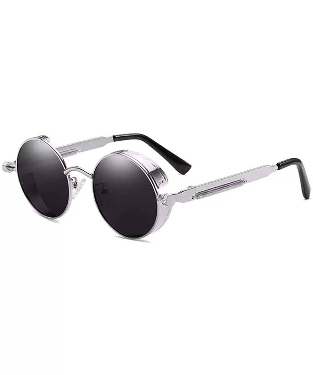 Circle Sunglasses Steam Punk Glasses Windshield Sunglasses Reflective Circle - D - C718QQ28YA6 $57.08 Sport