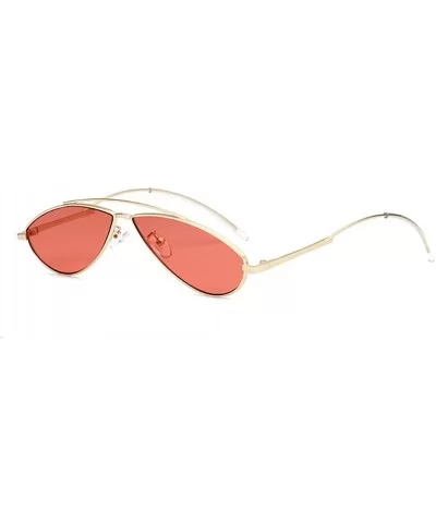 Women Retro Cat Eye Style Small Frame Suncreen Sunglasses - Gold Frame Red Lens - CV18WR8226O $14.94 Cat Eye