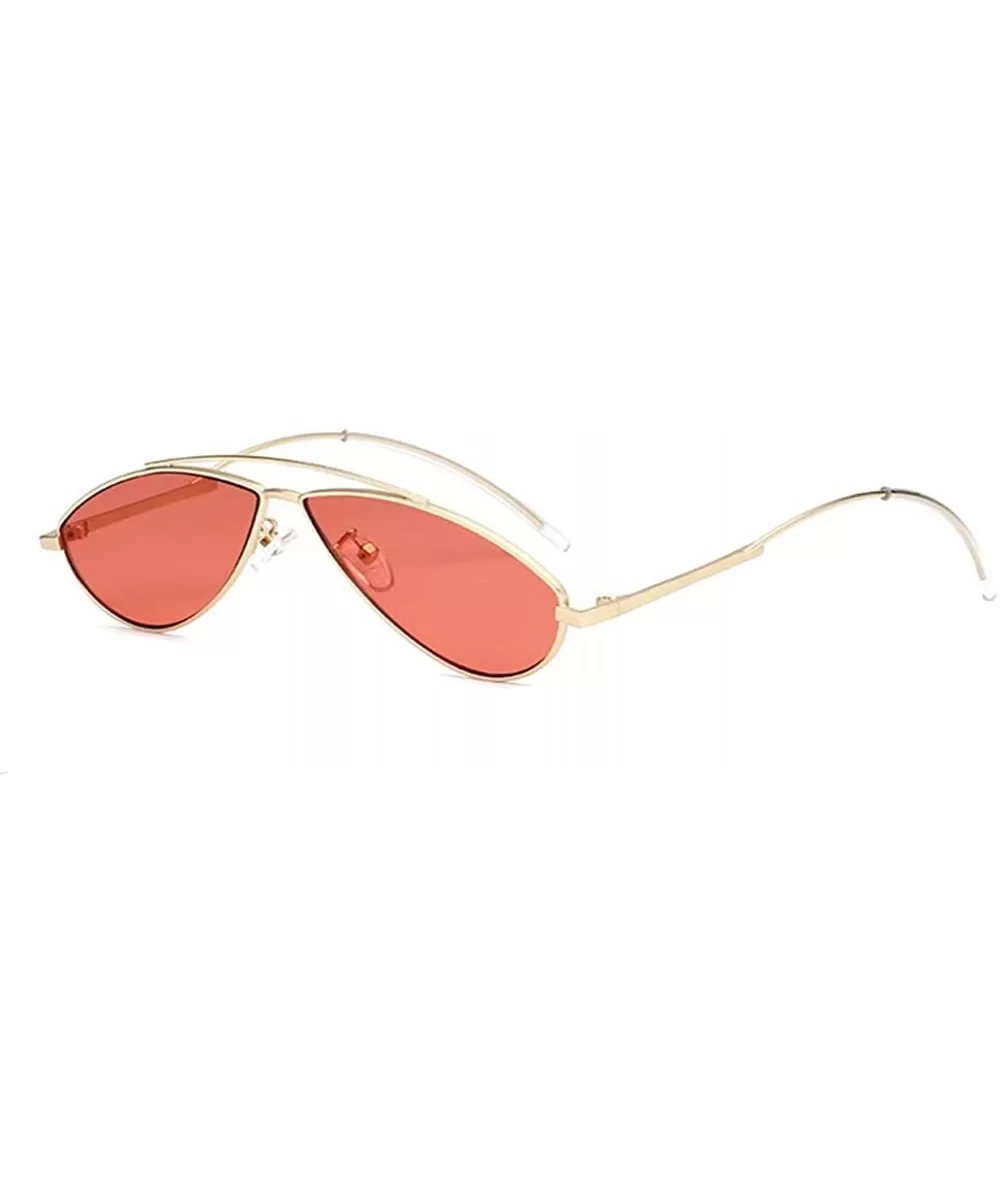 Women Retro Cat Eye Style Small Frame Suncreen Sunglasses - Gold Frame Red Lens - CV18WR8226O $14.94 Cat Eye