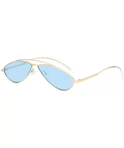 Women Retro Cat Eye Style Small Frame Suncreen Sunglasses - Gold Frame Red Lens - CV18WR8226O $14.94 Cat Eye