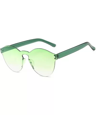 Unisex Fashion Candy Colors Round Outdoor Sunglasses Sunglasses - Grass Green - CI199S9KROD $24.11 Round