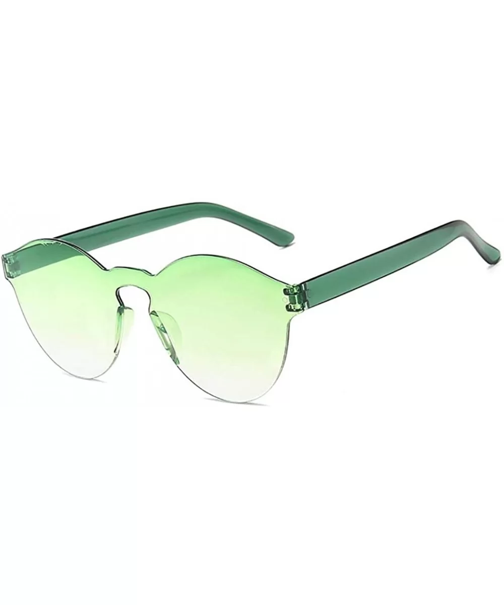 Unisex Fashion Candy Colors Round Outdoor Sunglasses Sunglasses - Grass Green - CI199S9KROD $24.11 Round