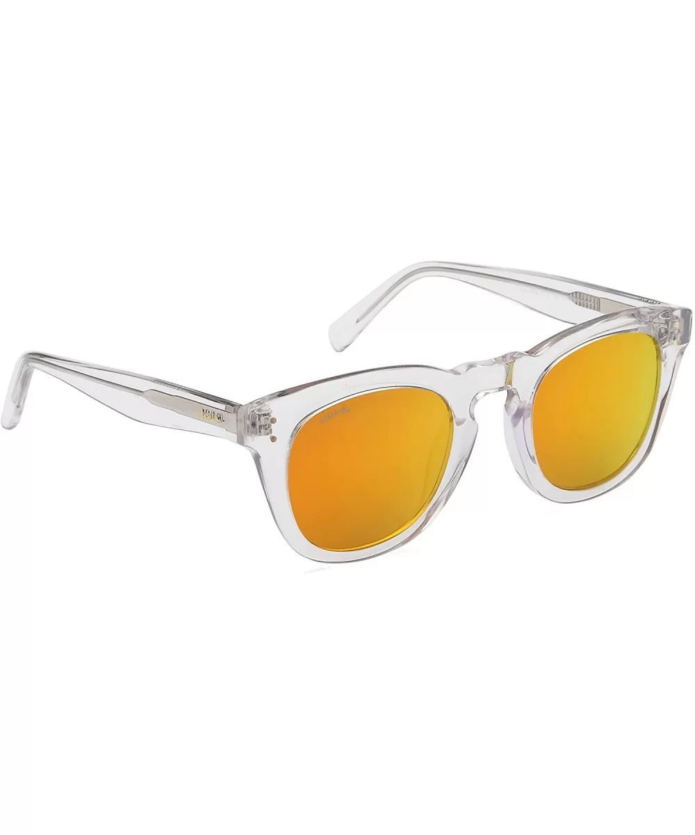 Beach Gal Women's Sunglasses - Clear Plastic Designer Wayfarer Frames - Polarized - C618DZHDHKI $86.34 Wayfarer