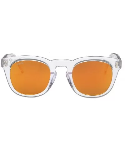 Beach Gal Women's Sunglasses - Clear Plastic Designer Wayfarer Frames - Polarized - C618DZHDHKI $86.34 Wayfarer