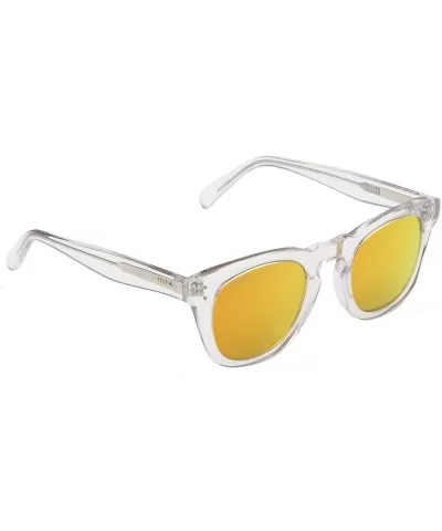 Beach Gal Women's Sunglasses - Clear Plastic Designer Wayfarer Frames - Polarized - C618DZHDHKI $86.34 Wayfarer