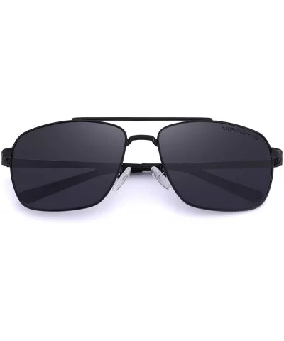 Men's Polarized Sunglasses Rectangular Frame Sun glasses For Men Driving UV400 S8150 - Black - C318L6772U4 $22.34 Rectangular