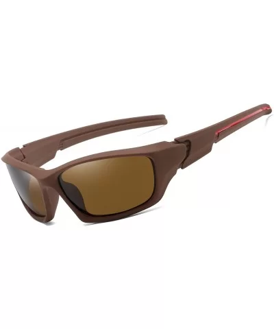 Polarized Sports Sunglasses Cycling Glasses with 6 Interchangeable Lenses - Brown - CI193YERX0I $22.84 Sport