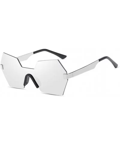 retro riding windproof sunglasses metal sunglasses - Silver Frame White Mercury Lens - C6185EDI7Y3 $79.98 Goggle