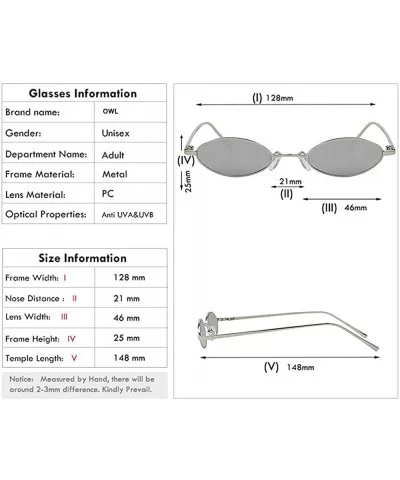 Oval Ultra Thin Small Skinny Slim Narrow Metal Frame Sunglasses Colored Lens - Silver-smoke - C218HZQDU92 $11.71 Oval