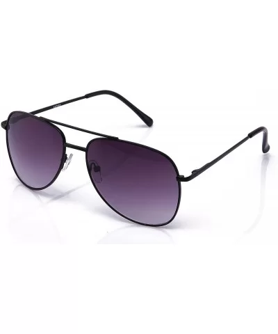 Aviator Classic Fashion Metal Sunglasses - Black - CU11CHGAWMH $13.19 Aviator