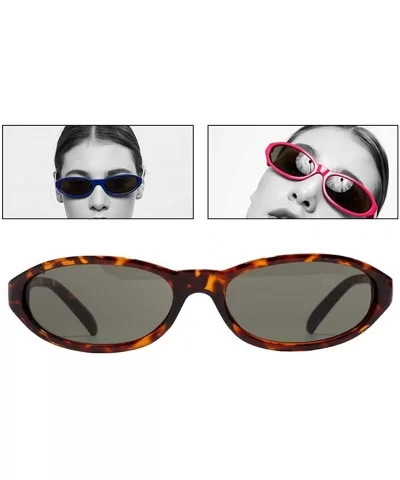 Cat Eye Sunglasses Cool Gothic Retro Shades Party Club Eyewear Hip-Hop Gift - Brown - C9190C3S232 $15.15 Oval