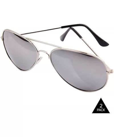 3-Pack Designer-Inspired Mirrored Aviators Sunglasses - C412N22NQHA $15.44 Aviator