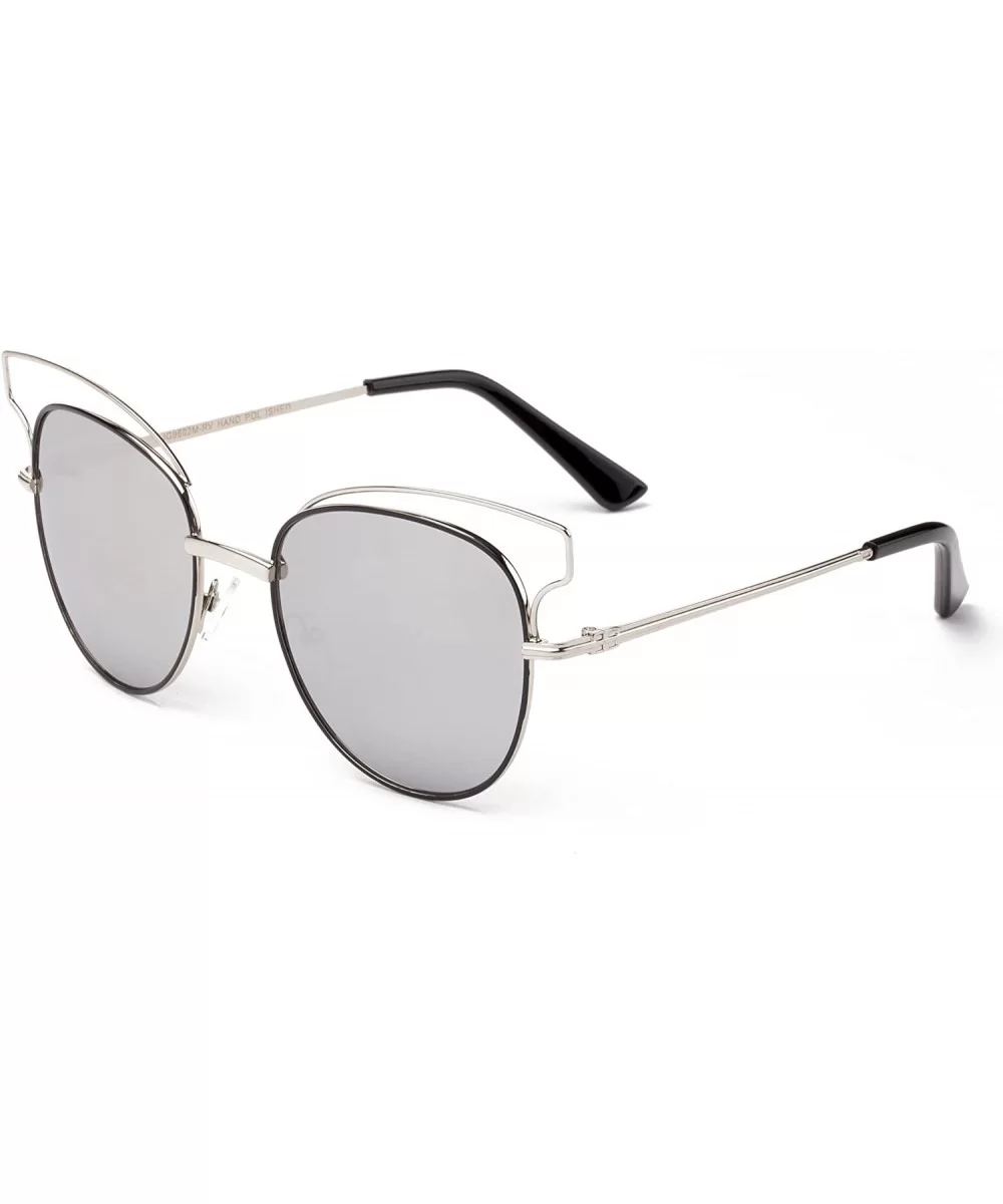"Toikna" Modern Geometric Fashion Sunglasses - Silver/Brown - C712MCS6DM3 $15.31 Round