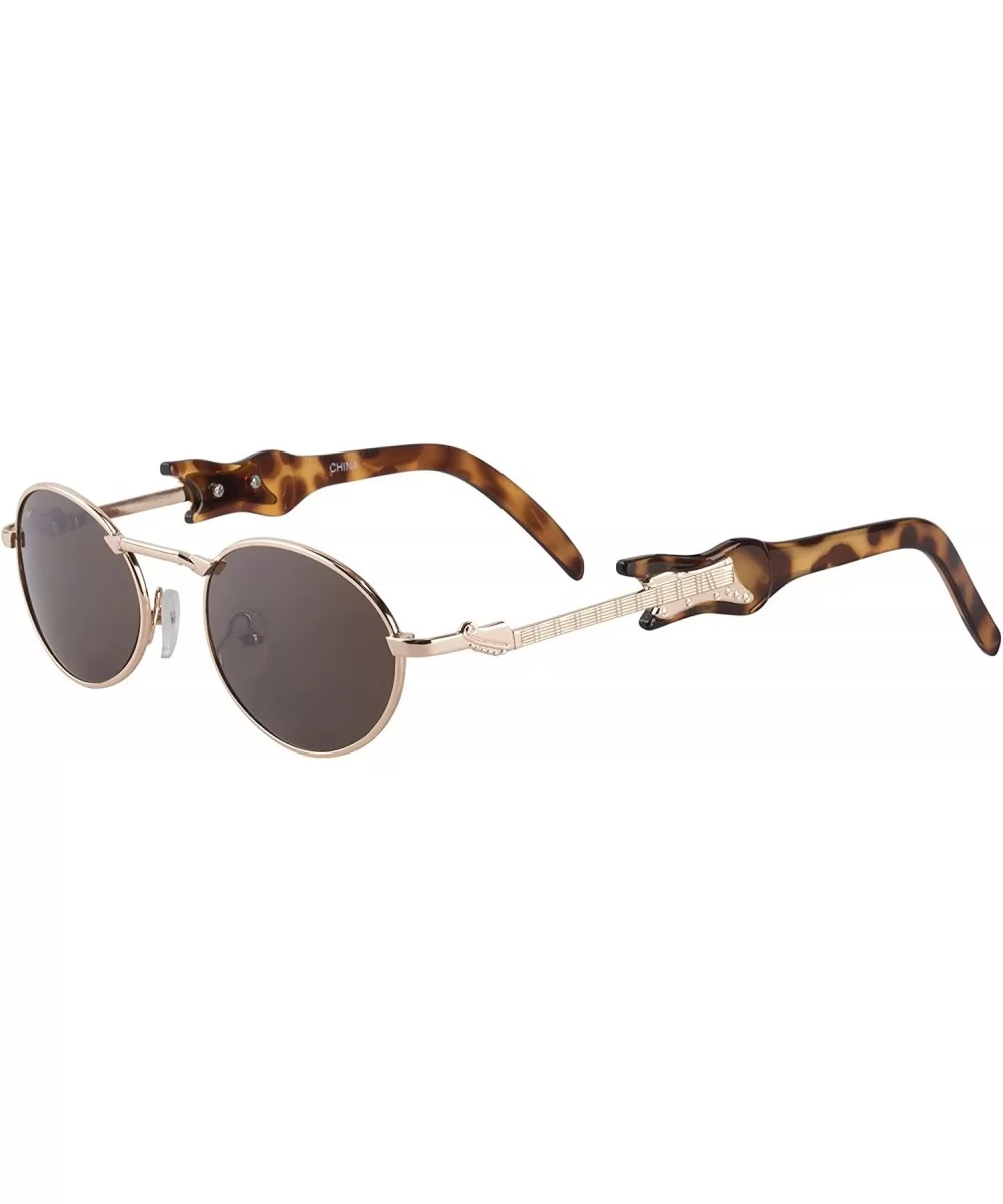 Guitar Oval Sunglasses - Gold - CU1296AJJ0R $37.59 Oval